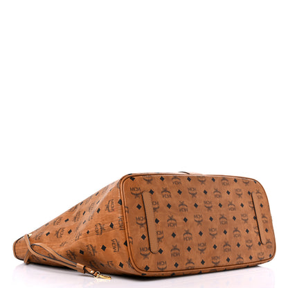 MCM Visetos Large Liz Reversible Shopper Tote Cognac 4 of 14