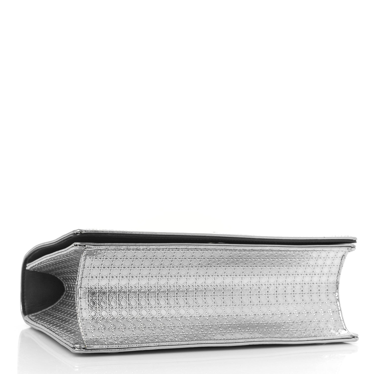 Christian Dior Metallic Patent Micro-Cannage Medium Diorama Flap Bag Silver 4 of 8