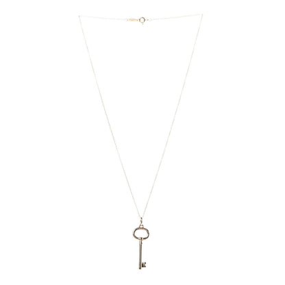 Tiffany 18K Yellow Gold Small Oval Key Pendant Necklace 3 of 7
