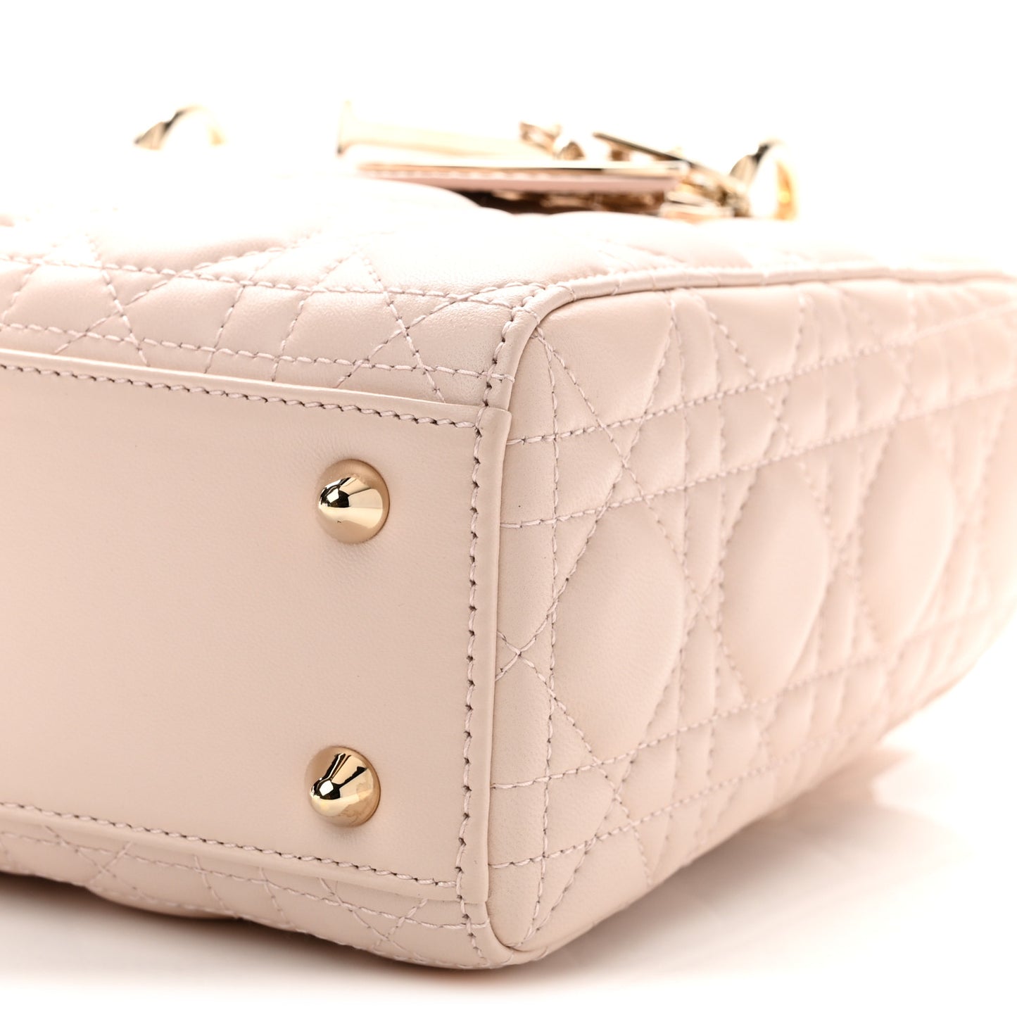 Lambskin Cannage Small Lucky Badges My Lady Dior Pink
