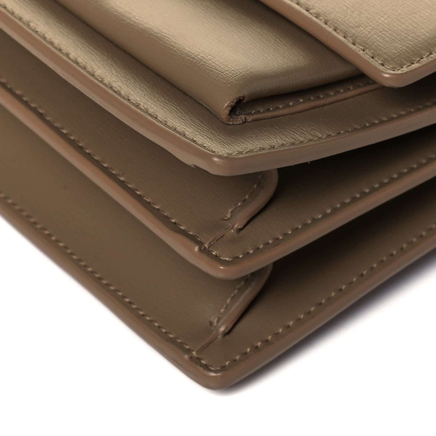 Saint Laurent Calfskin Medium Monogram Sunset Dark Beige 9 of 9