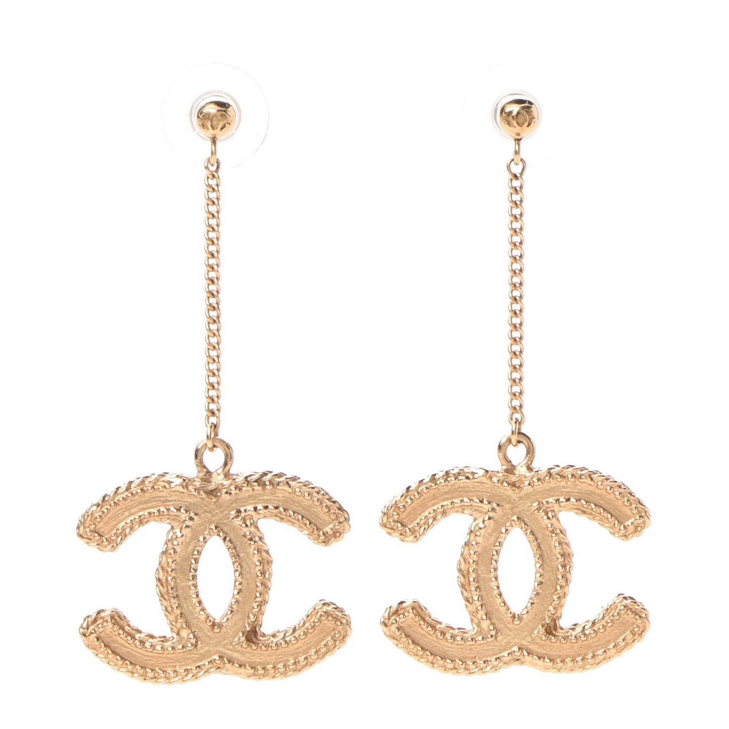 CC Drop Earrings Matte Gold