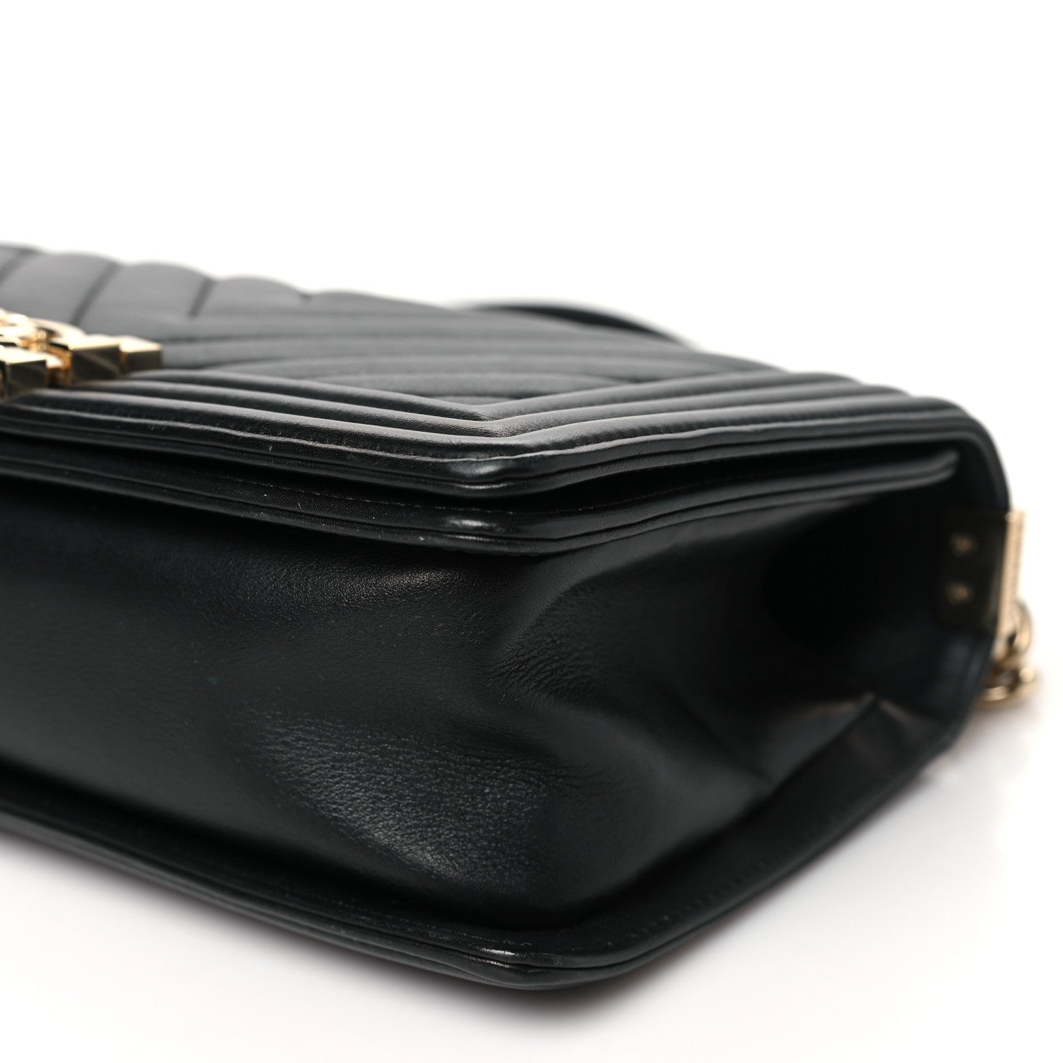 Chanel Lambskin Chevron Quilted Medium Boy Flap Black 10 of 10