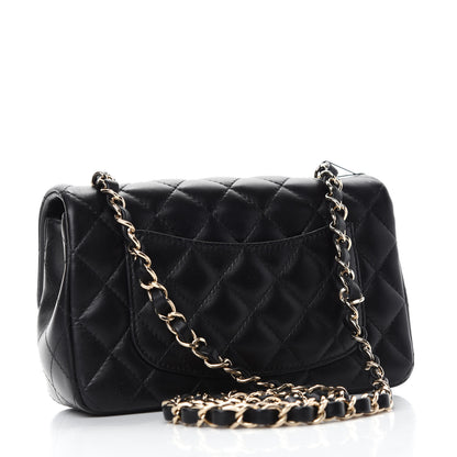 Chanel Lambskin Quilted Mini Rectangular Flap Black 3 of 11