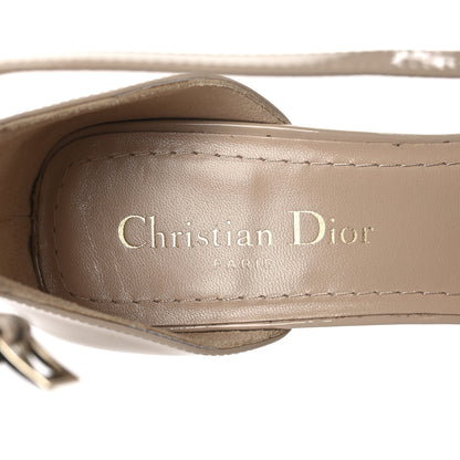 Christian Dior Patent Grosgrain Bow Idylle 35mm Ankle Strap Pumps 38.5 Nude 9 of 9