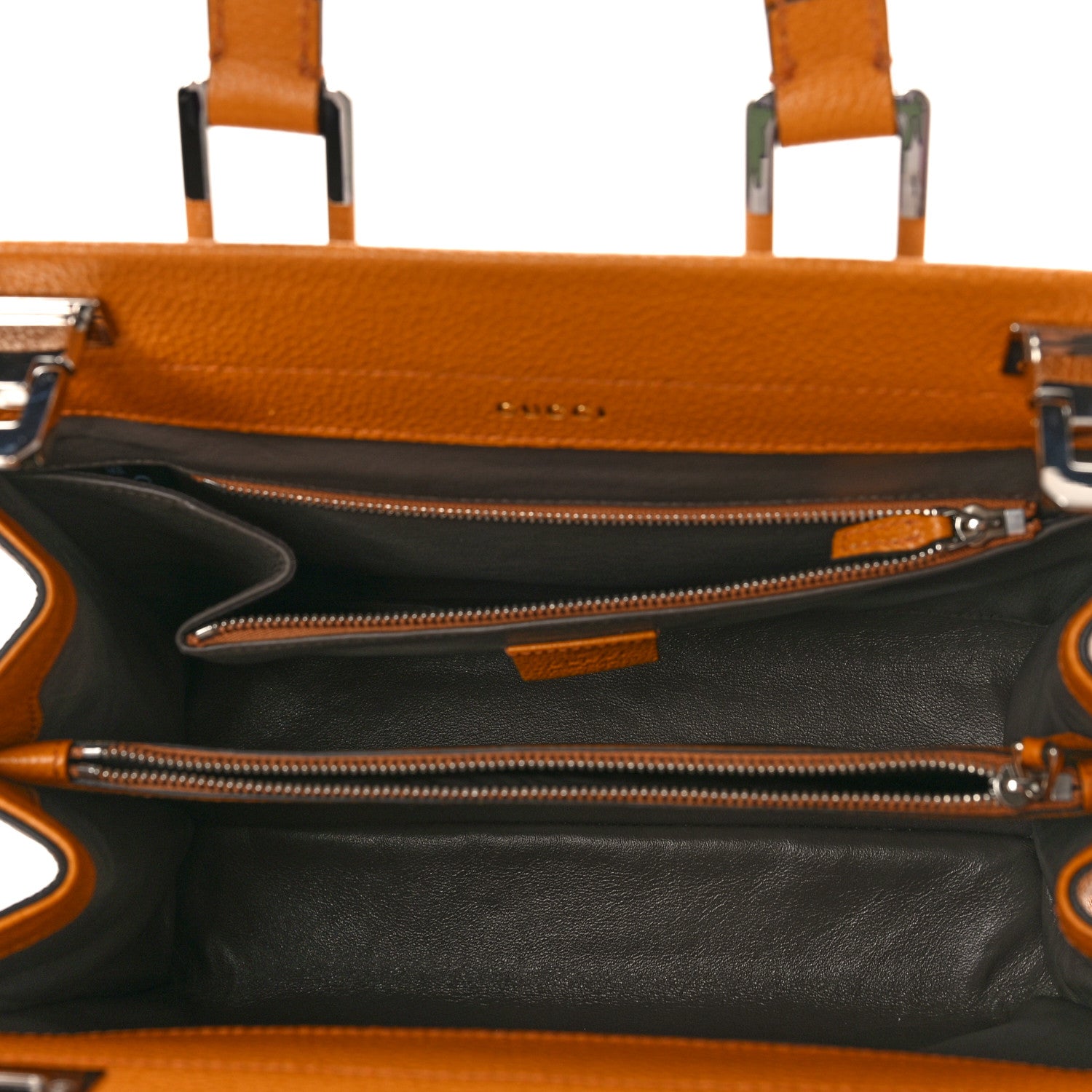Gucci Posillipo Grain Calfskin Small Zumi Top Handle Bag Sun Oil 5 of 10