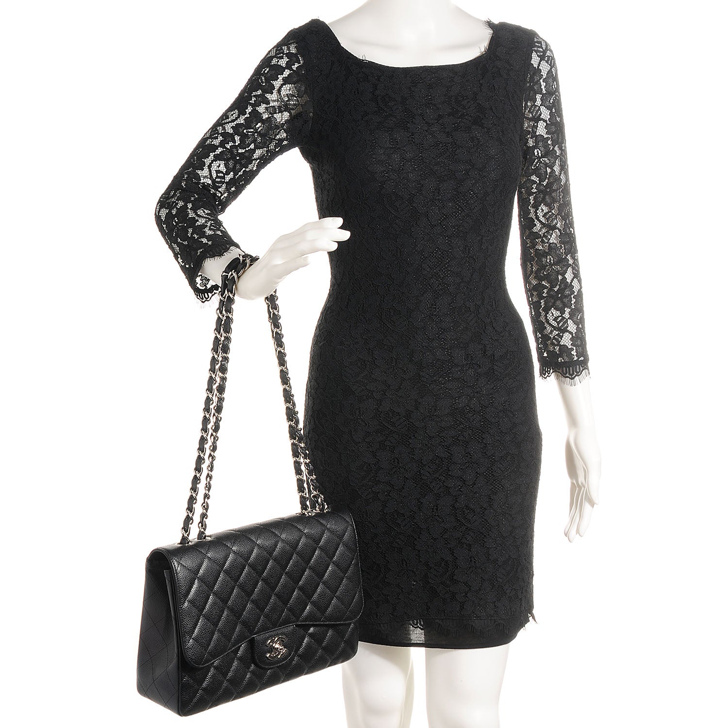 Chanel Caviar Jumbo Single Flap Black 2 of 9