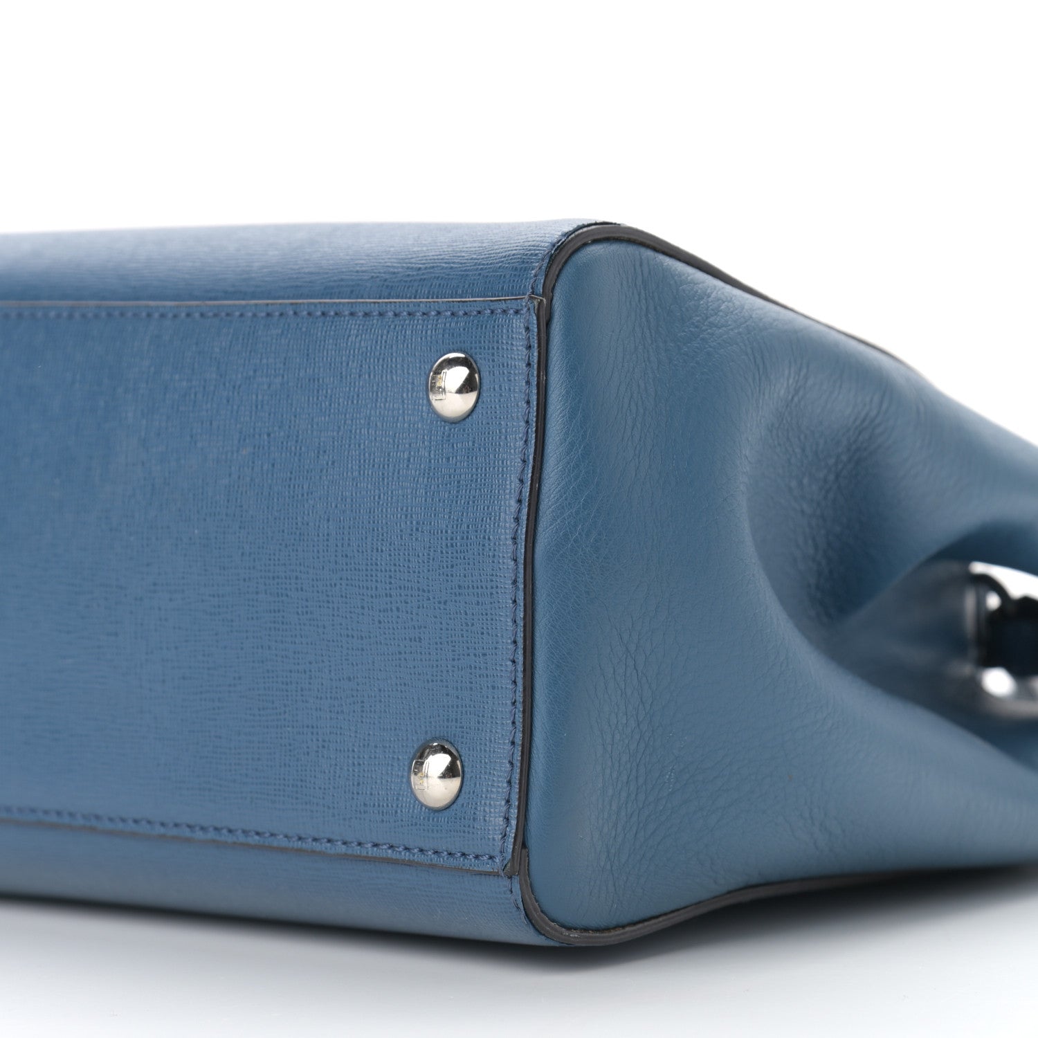 Fendi Vitello Elite Petite 2Jours Tote Blue 10 of 10