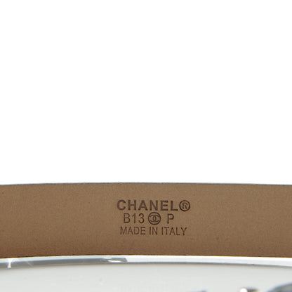 Chanel Lambskin CC Chain Belt 95 38 Black Silver 9 of 10