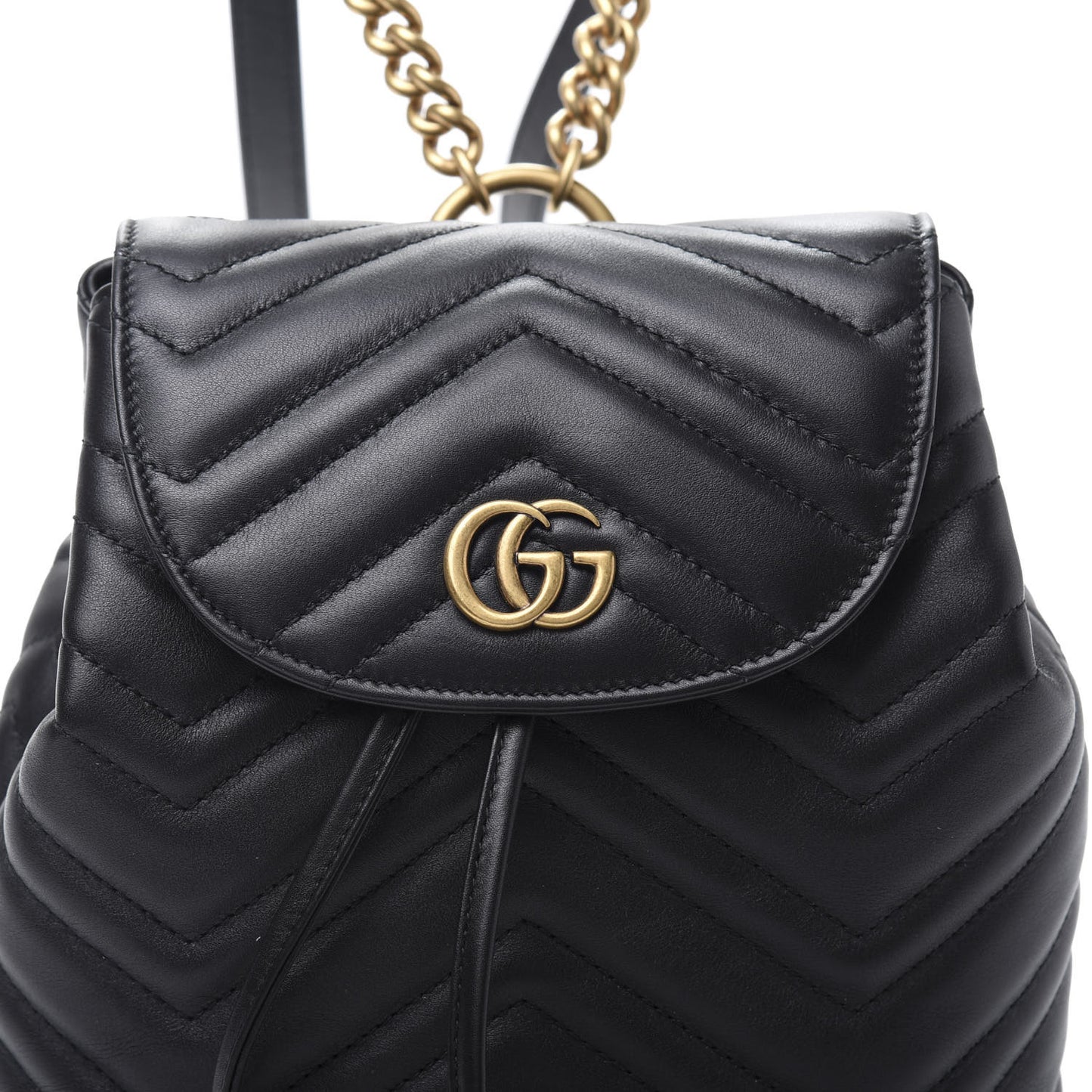 Calfskin Matelasse GG Marmont Flap Backpack Black