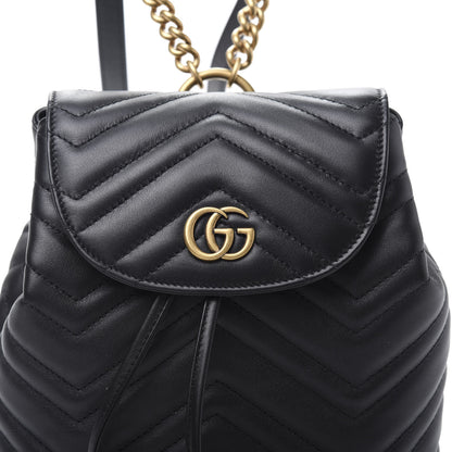 Gucci Calfskin Matelasse GG Marmont Flap Backpack Black 10 of 10