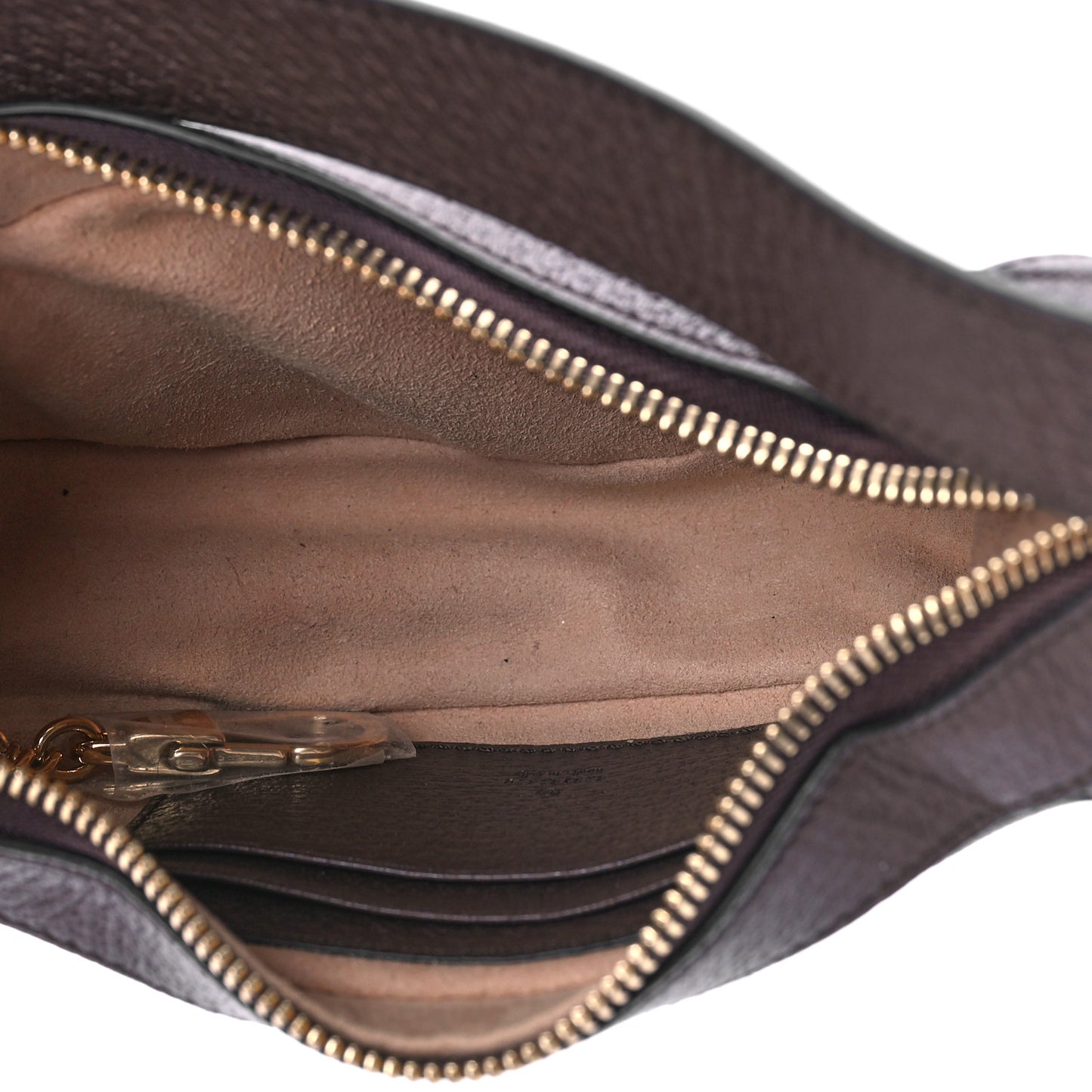 GG Supreme Monogram Textured Calfskin Web Mini Ophidia Half Moon Hobo Beige Ebony New Acero