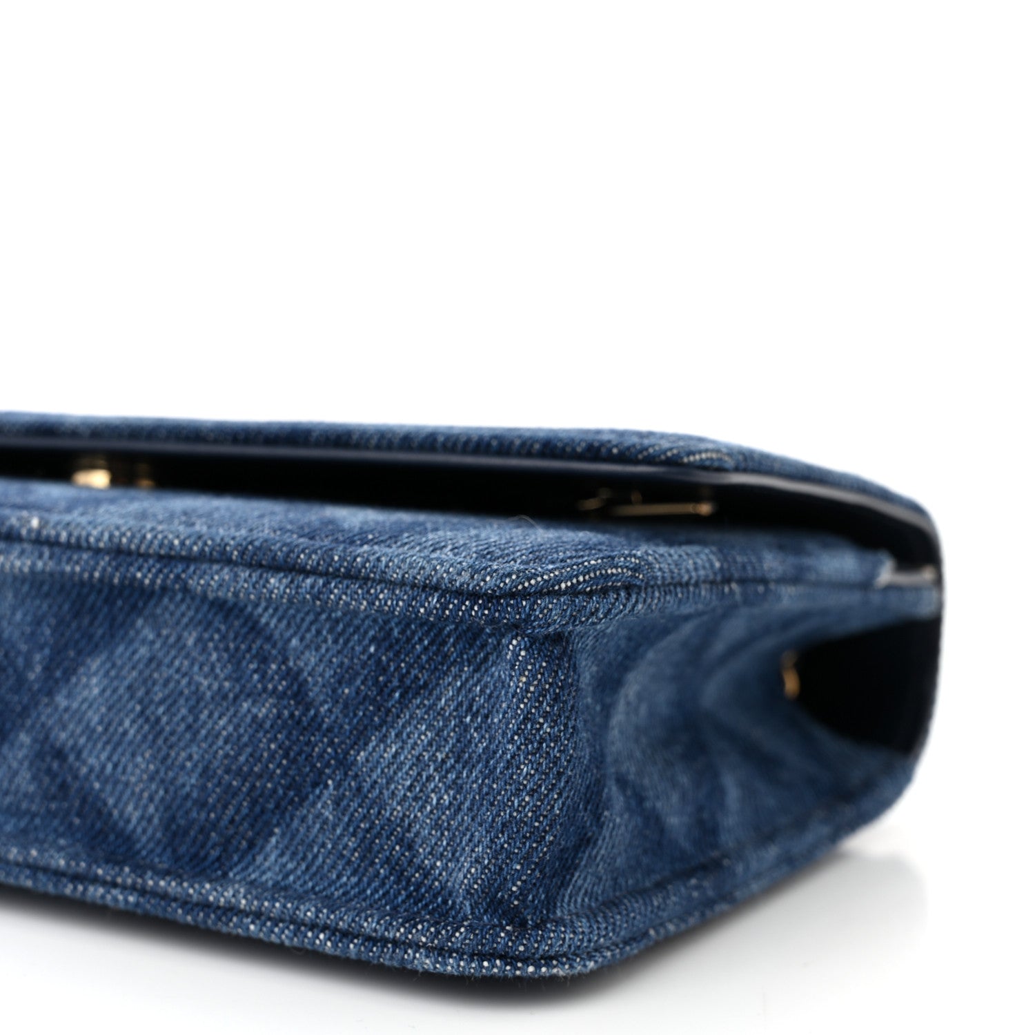 Chanel Denim Printed Wallet On Chain WOC Dark Blue 11 of 11