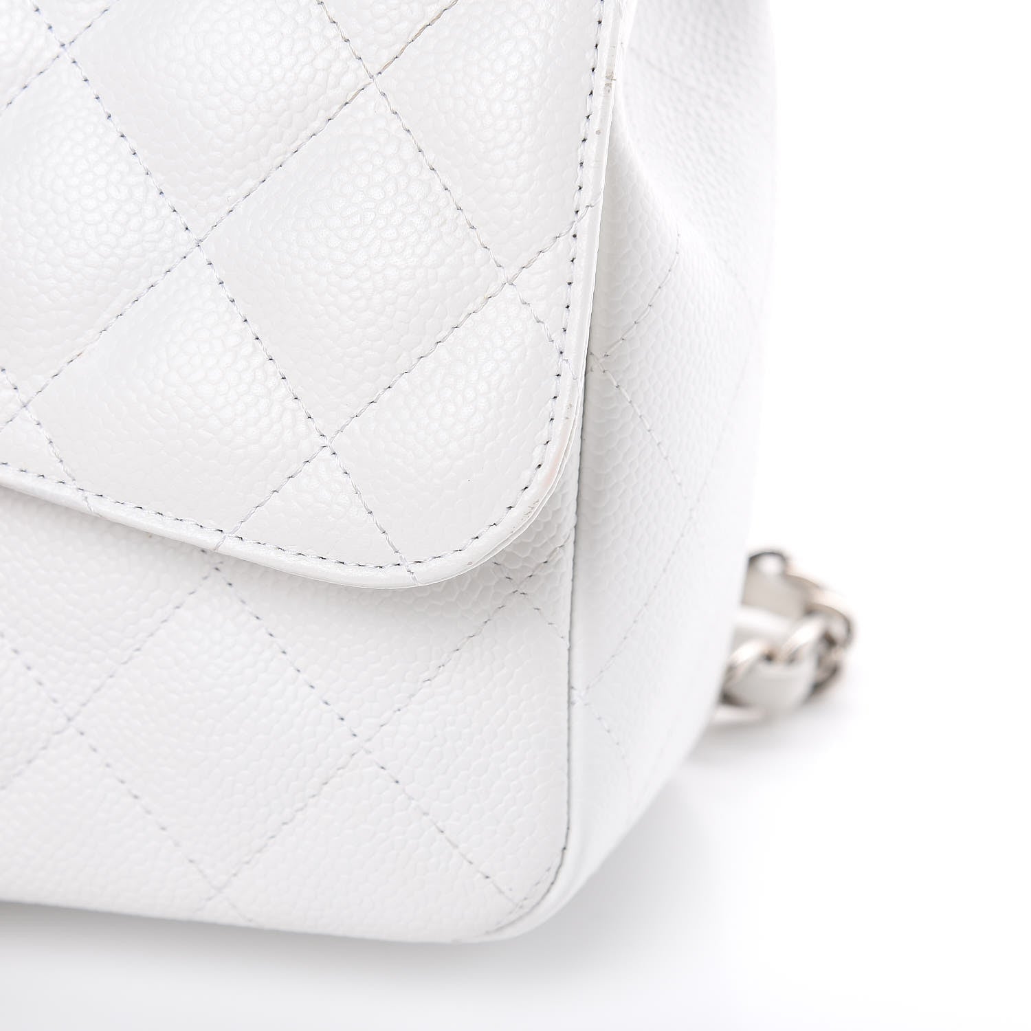 Chanel Caviar Quilted Jumbo Single Flap White 11 of 11