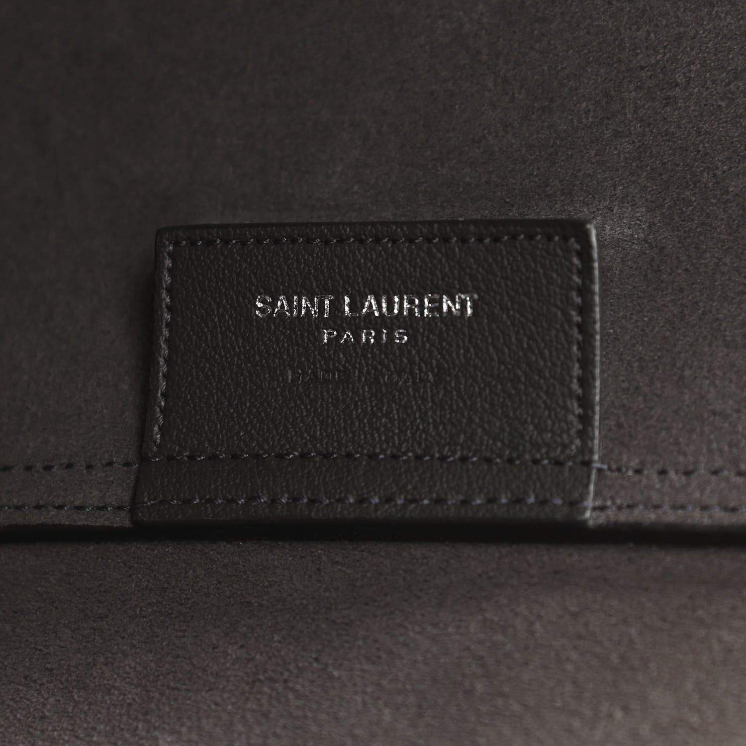 Saint Laurent Calfskin Large Fringe Shopping Tote Dark Grey 7 of 14