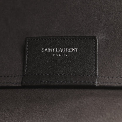 Saint Laurent Calfskin Large Fringe Shopping Tote Dark Grey 7 of 14