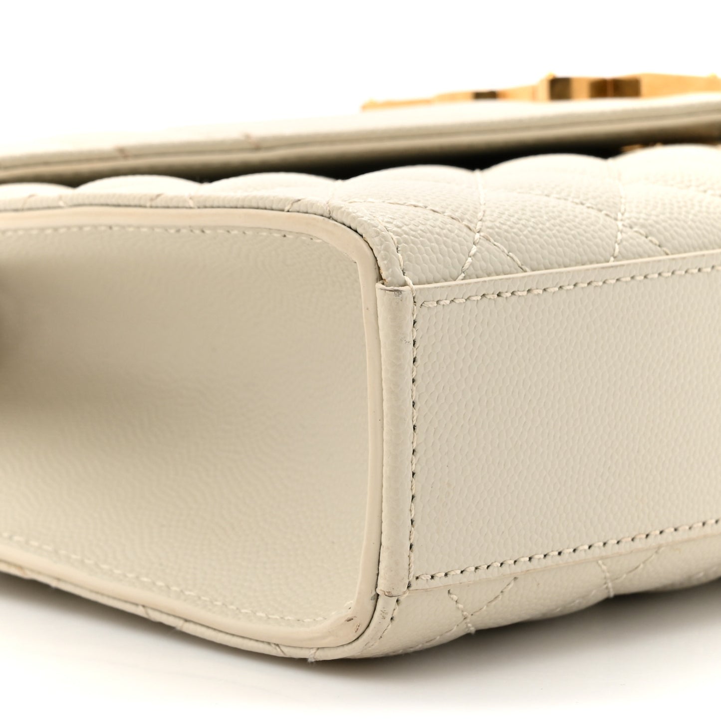 Grain De Poudre Medium Triquilt Monogram Satchel Crema Soft