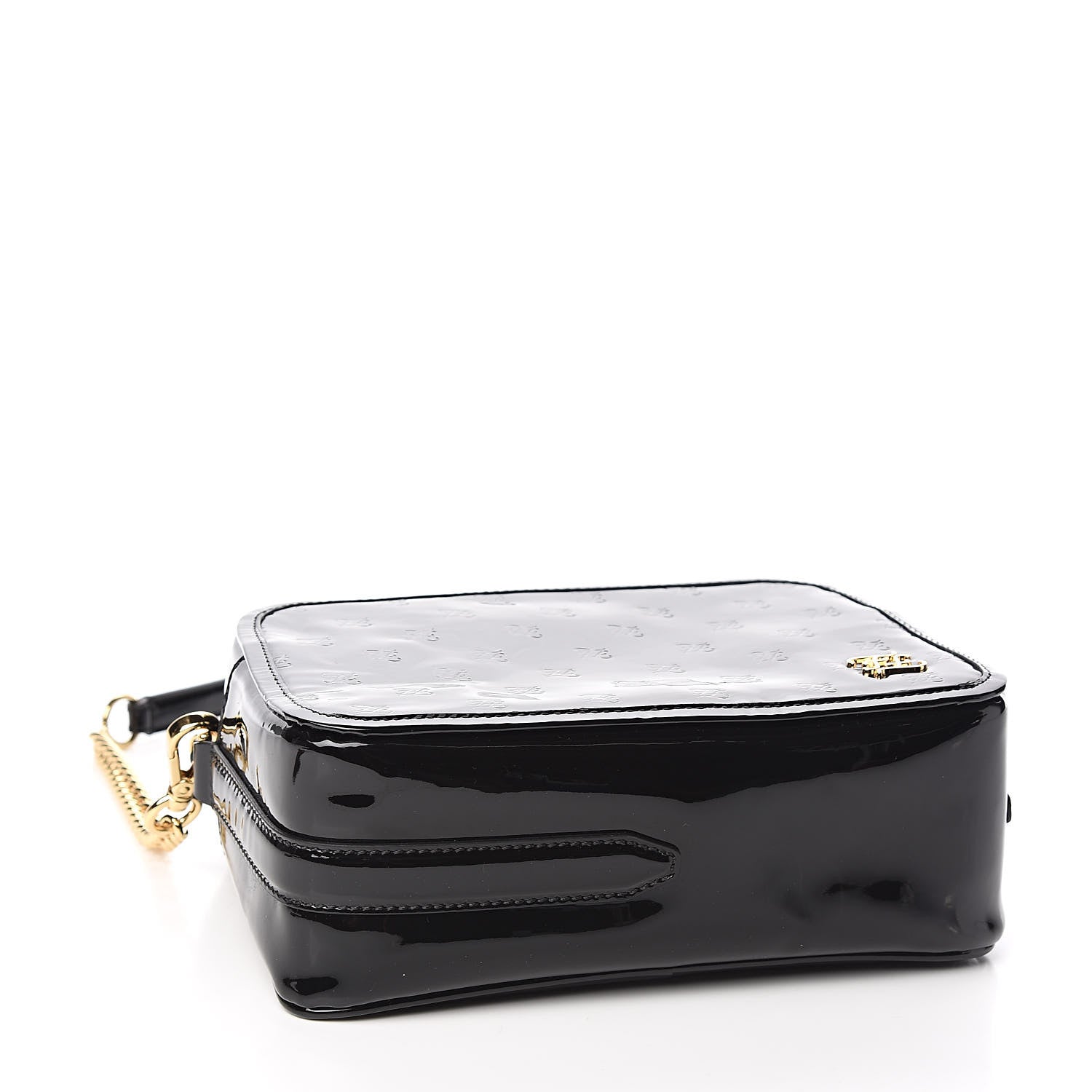 Fendi Vitello Vernice Mou Karligraphy Embossed Camera Case Black 4 of 10
