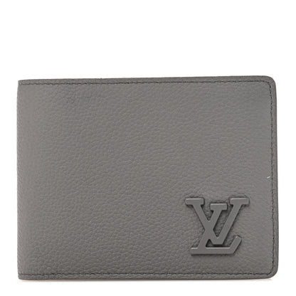 Louis Vuitton Grained Calfskin Aerogram Multiple Wallet Gris 1 of 9