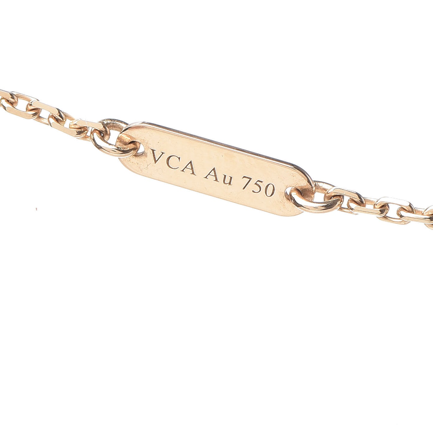 18K Yellow Gold Mother of Pearl Vintage Alhambra Pendant Necklace