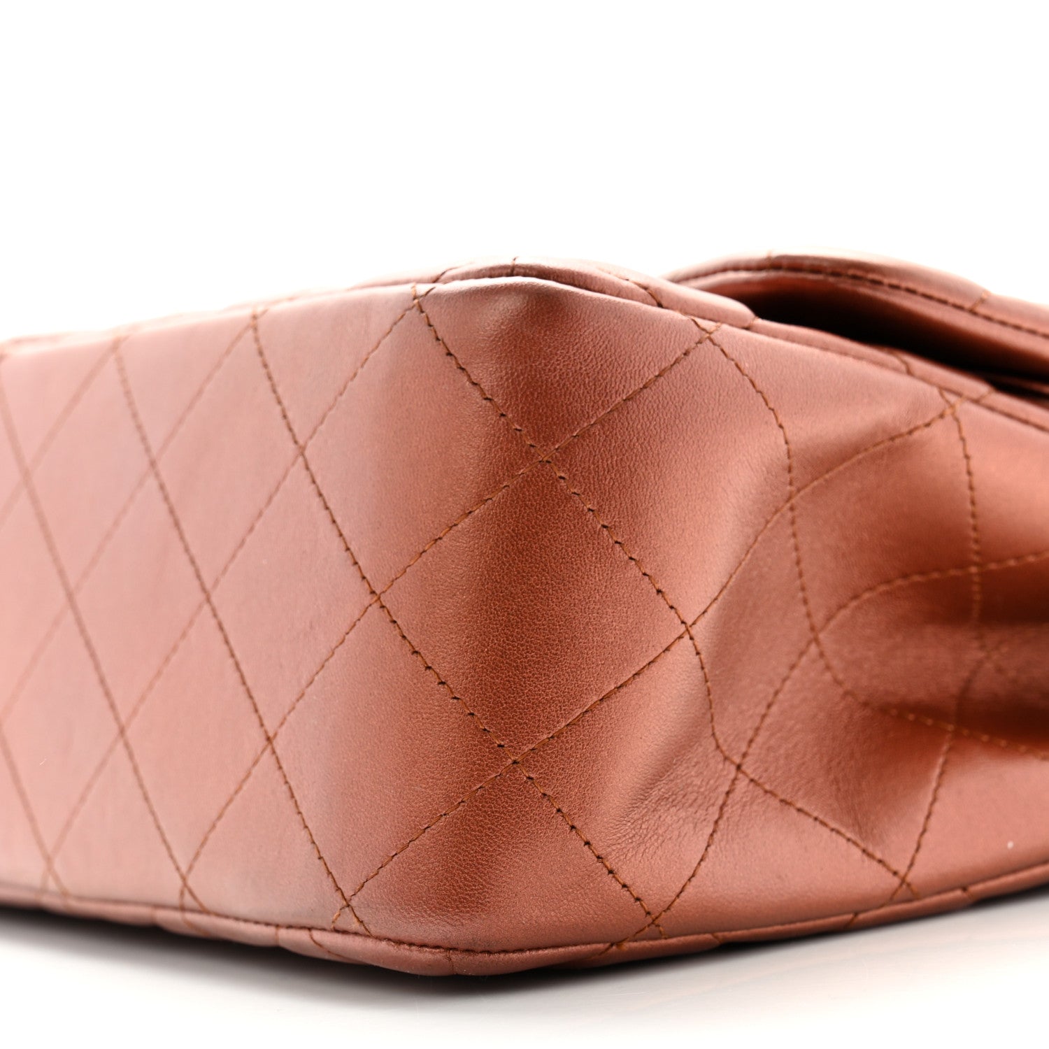 Chanel Metallic Lambskin Quilted Jumbo Double Flap Copper 10 of 13