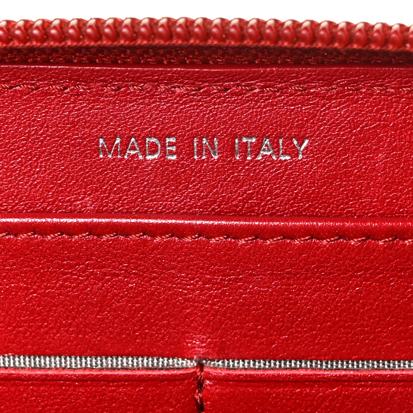 Caviar Large Timeless CC Zip Around Wallet Red