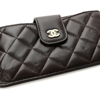 Chanel Lambskin Quilted Phone Holder Wallet on Removable Chain Brown 15 of 15