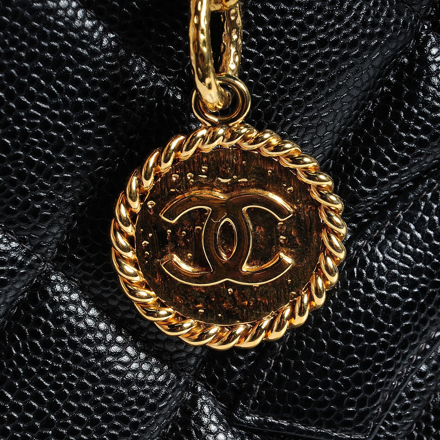 Caviar Medallion Tote Black