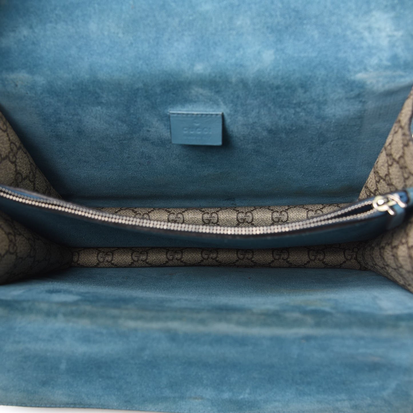 GG Supreme Monogram Angry Cat Embroidered Medium Dionysus Shoulder Bag Beige Ultramarine