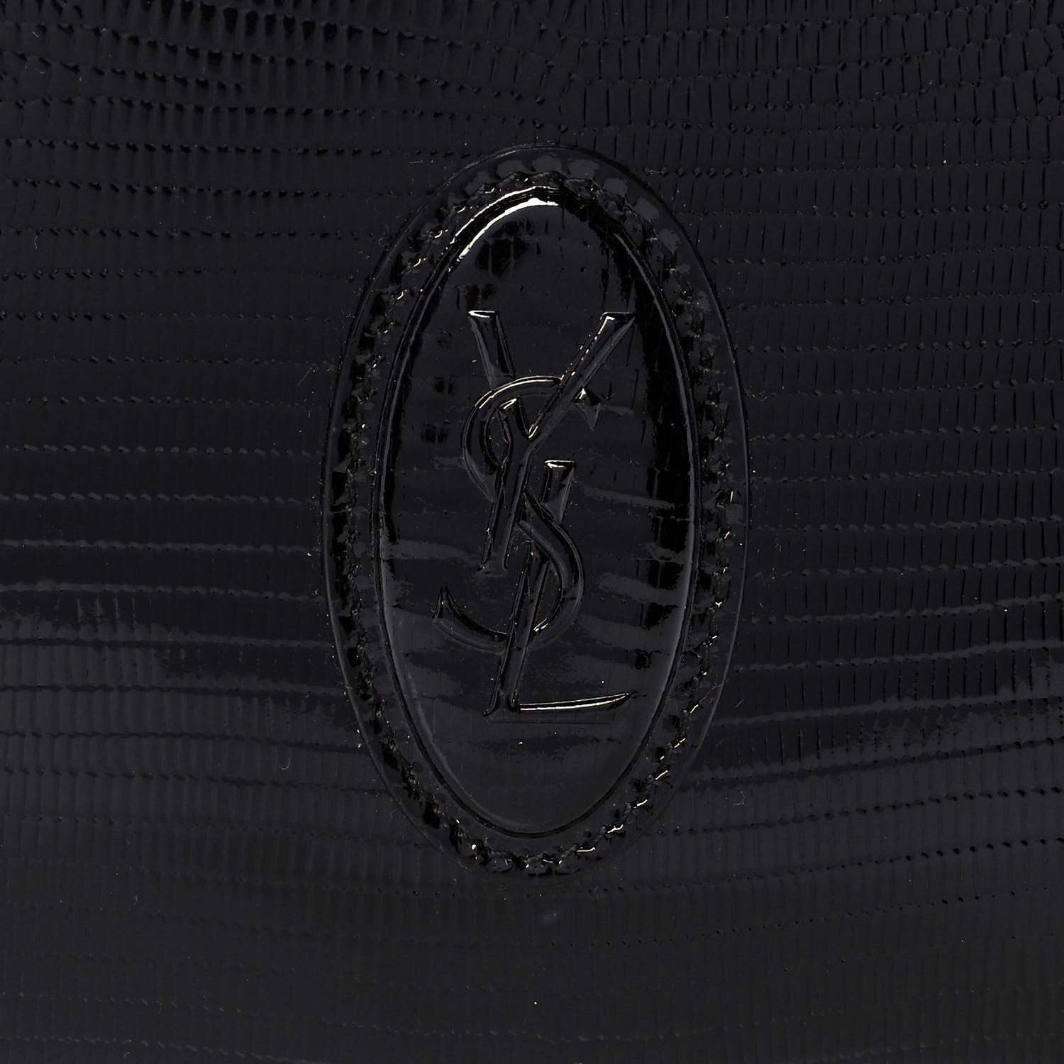 Saint Laurent Calfskin Lizard Embossed Le 61 Camera Bag Black 9 of 10