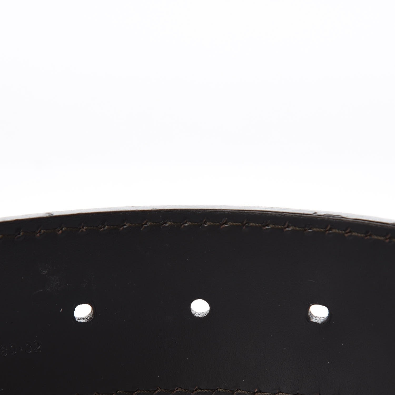 Gucci Calfskin Monogram Belt 80 32 Black Brown 5 of 7