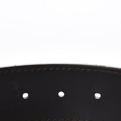 Gucci Calfskin Monogram Belt 80 32 Black Brown 5 of 7