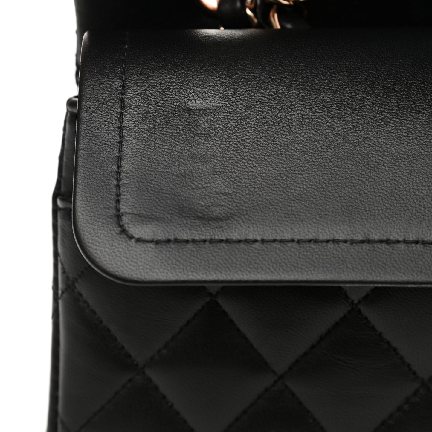 Lambskin Quilted Small Double Flap Black