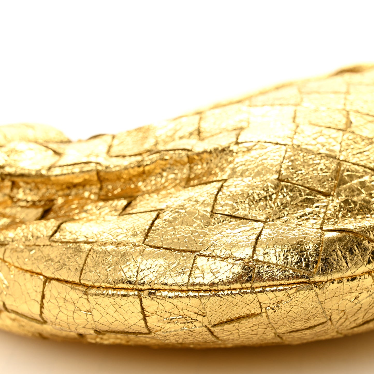 Metallic Nappa Intrecciato Mini Jodie Gold