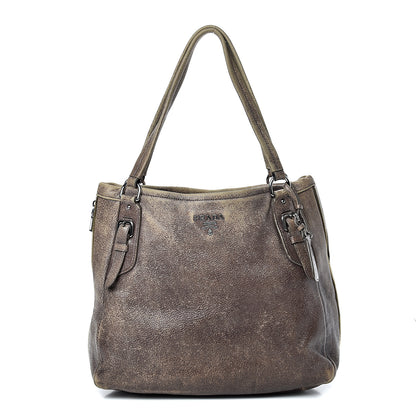Prada Cervo Zippers Hobo Brown 1 of 18