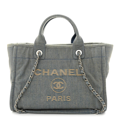 Chanel Denim Small Deauville Tote Light Blue 3 of 13