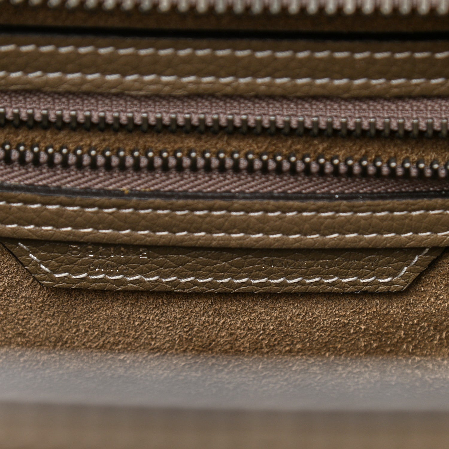 Celine Drummed Calfskin Micro Luggage Souris 7 of 11