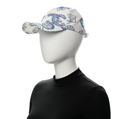 Chanel Cotton CC Print Cap Hat White Blue 2 of 8