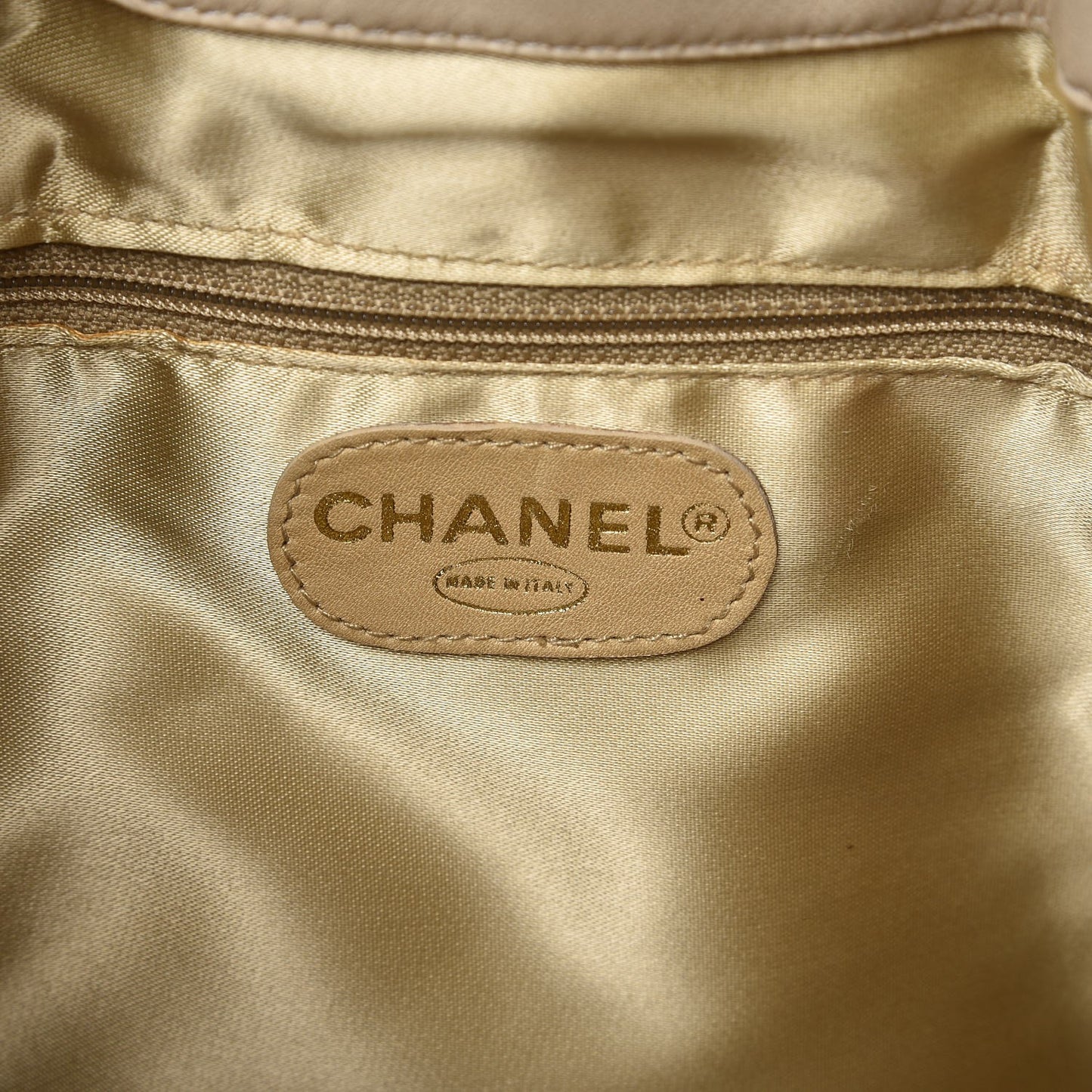 Lambskin Quilted Drawstring Shoulder Bag Beige