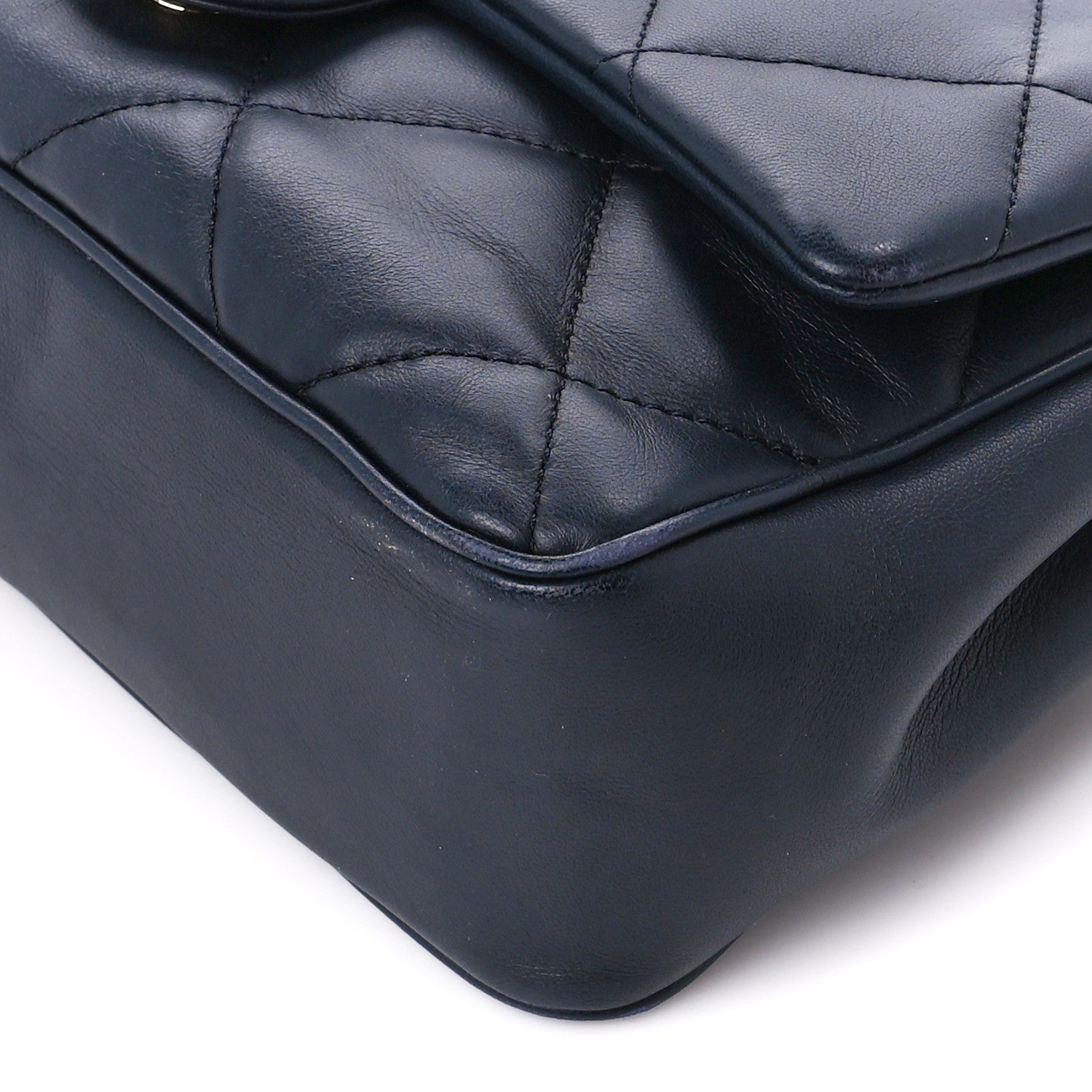 Chanel Calfskin Quilted Top Handle Single Flap Navy 11 of 11