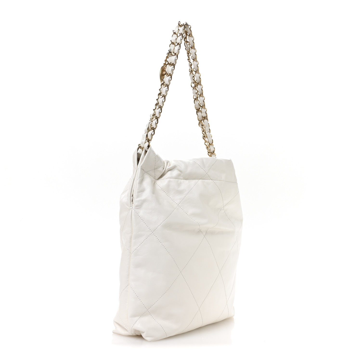 Chanel Shiny Calfskin Quilted Small Chanel 22 White 4 of 11