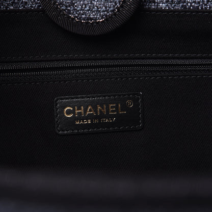 Chanel Lurex Boucle Small Deauville Tote Black 6 of 10