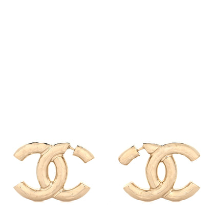 Chanel Metal Large CC Earrings Light Gold 1 of 4
