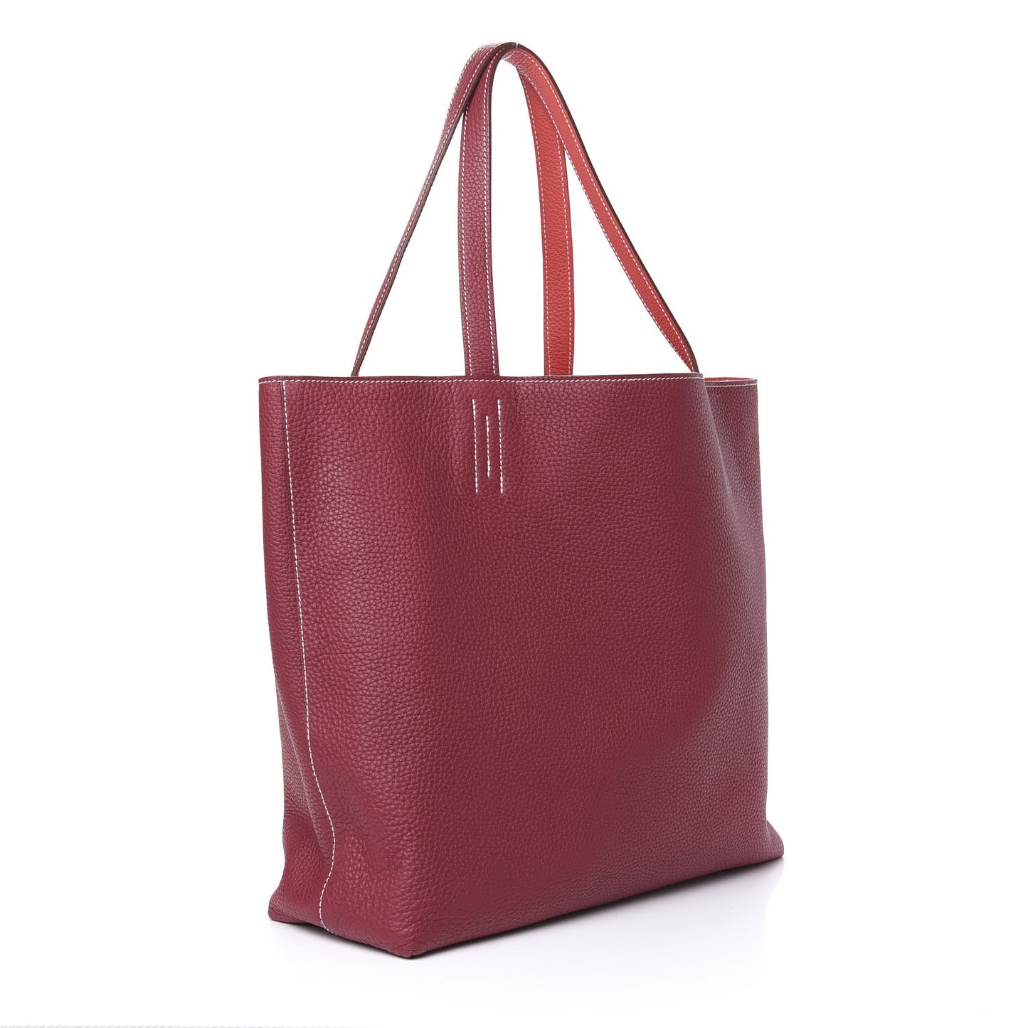 Taurillon Clemence Double Sens 36 Reversible Tote Rubis Bougainvillea