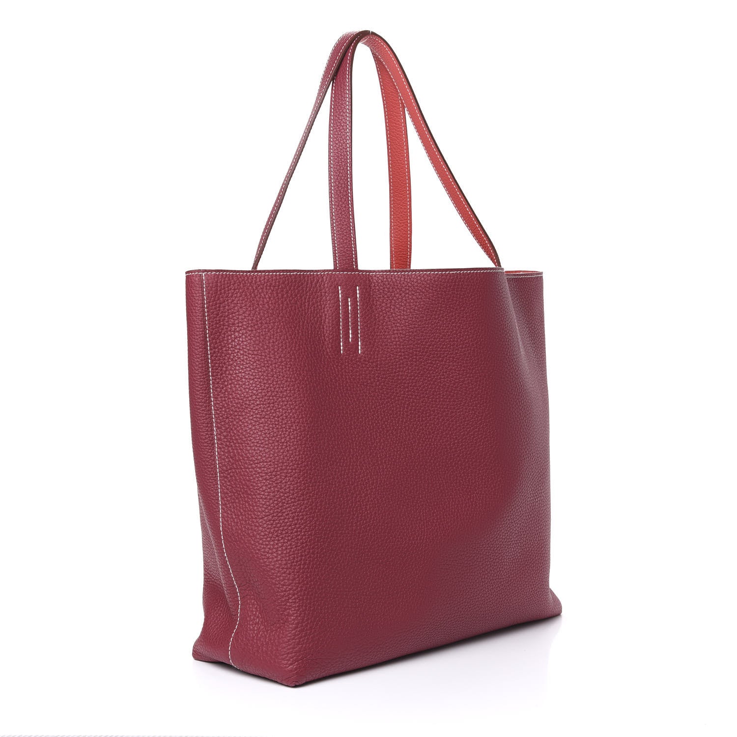 Hermes Taurillon Clemence Double Sens 36 Reversible Tote Rubis Bougainvillea 4 of 15