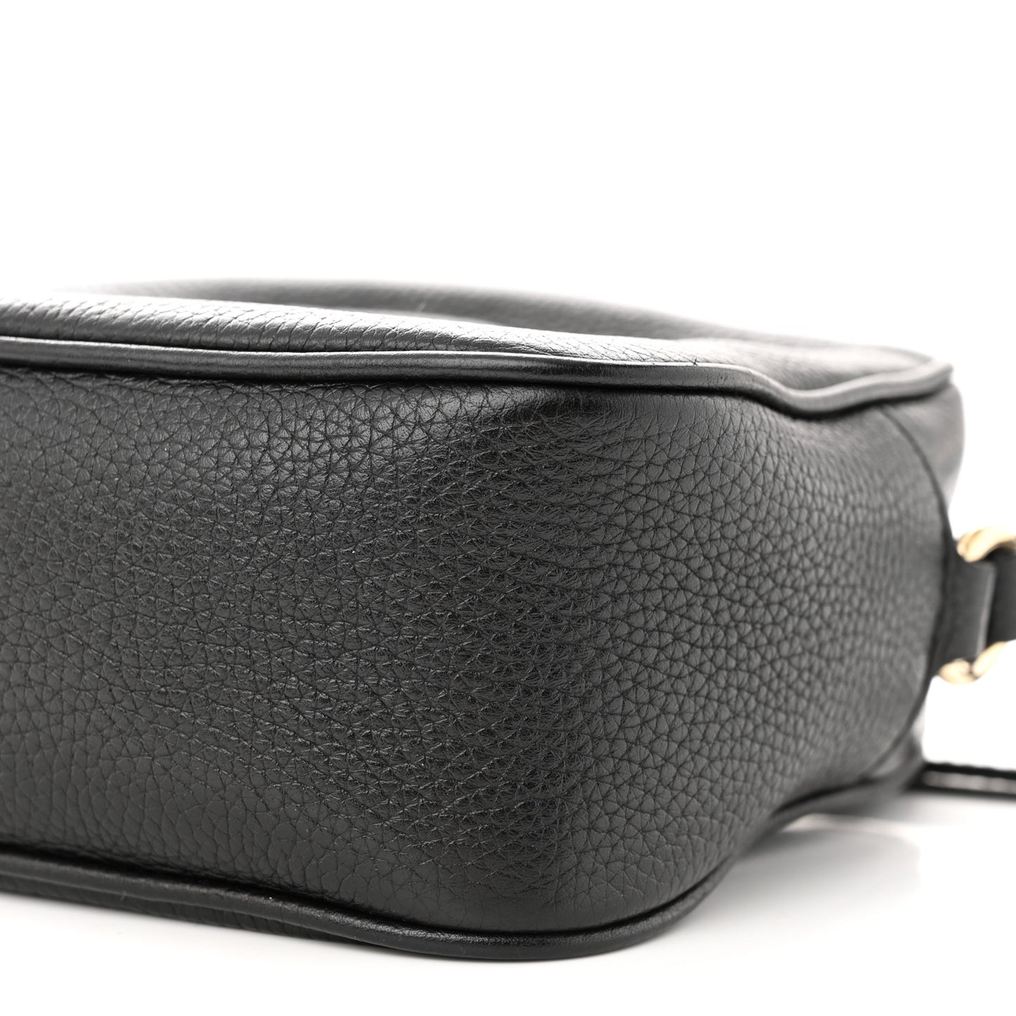 Pebbled Calfskin Small Soho Disco Bag Black