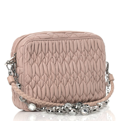 Miu Miu Nappa Matelasse Crystal Camera Bag Cammeo 2 of 9