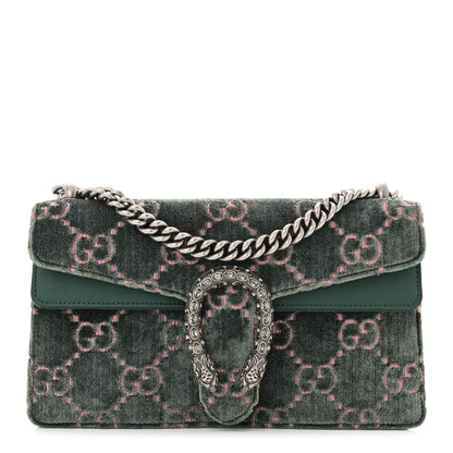 Gucci Velvet Moon Calfskin Crystal GG Monogram Small Dionysus Shoulder Bag Avio Dusty Pink Black Diamond 1 of 11