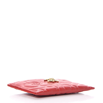 Chanel Caviar Camellia Embossed Card Holder Red 8 of 16