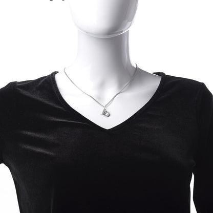 Christian Dior Crystal Buckle Necklace Silver 2 of 5